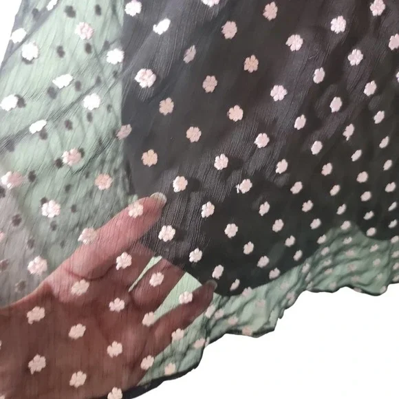 Alice + Olivia Dress Sz 6 Poka Dot Black and White Regency Core Wrap sexy - Picture 5 of 7